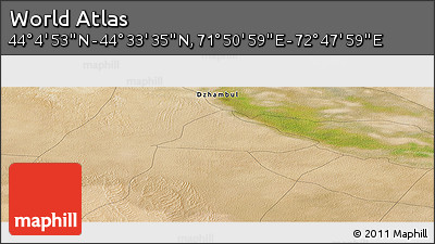 Satellite Panoramic Map of the Area around 44° 19' 14" N, 72° 19' 29" E