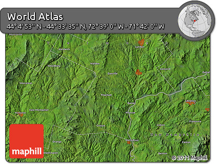 Satellite Map of the Area around 44° 19' 14" N, 72° 10' 30" W