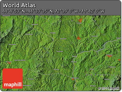 Satellite Map of the Area around 44° 19' 14" N, 72° 10' 30" W