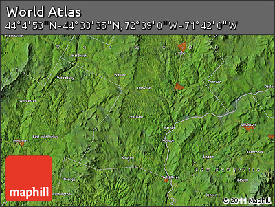 Satellite Map of the Area around 44° 19' 14" N, 72° 10' 30" W