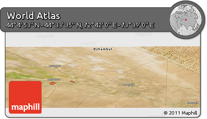 Satellite Panoramic Map of the Area around 44° 19' 14" N, 73° 10' 30" E