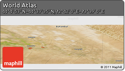 Satellite Panoramic Map of the Area around 44° 19' 14" N, 73° 10' 30" E