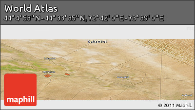 Satellite Panoramic Map of the Area around 44° 19' 14" N, 73° 10' 30" E
