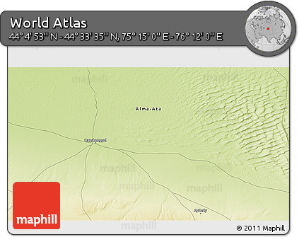 Physical 3D Map of the Area around 44° 19' 14" N, 75° 43' 29" E