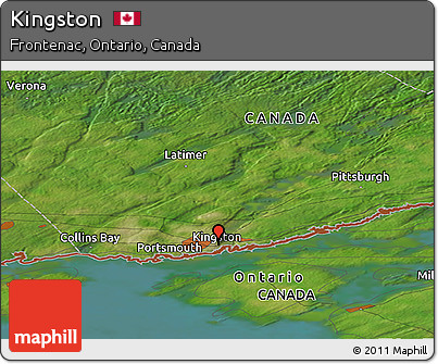 Satellite Panoramic Map of Kingston