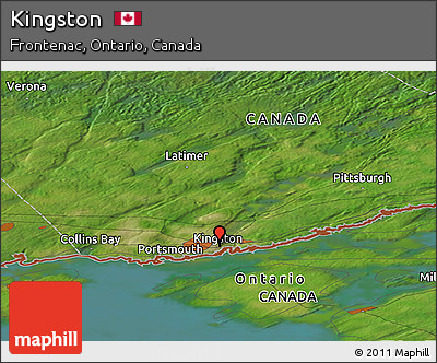 Satellite Panoramic Map of Kingston