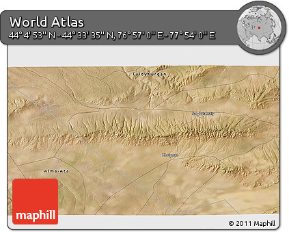 Satellite 3D Map of the Area around 44° 19' 14" N, 77° 25' 30" E