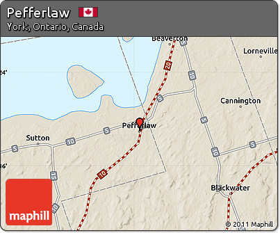 Shaded Relief Map of Pefferlaw
