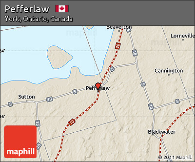 Shaded Relief Map of Pefferlaw