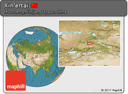 Satellite Location Map of Xin'ertai