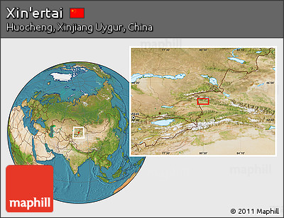 Satellite Location Map of Xin'ertai