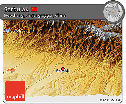 Physical Panoramic Map of Sarbulak