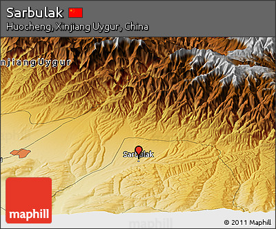 Physical Panoramic Map of Sarbulak