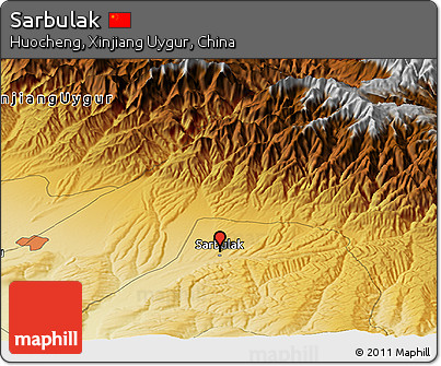 Physical Panoramic Map of Sarbulak