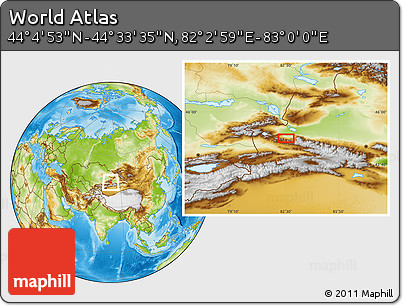 Physical Location Map of the Area around 44° 19' 14" N, 82° 31' 30" E