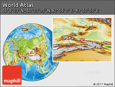 Physical Location Map of the Area around 44° 19' 14" N, 83° 22' 30" E