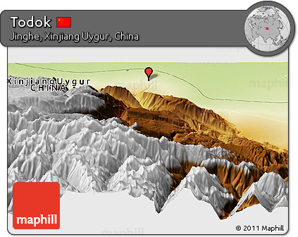 Physical Panoramic Map of Todok