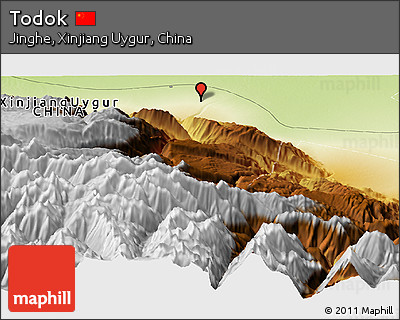 Physical Panoramic Map of Todok