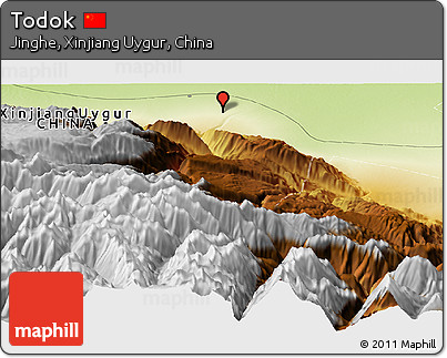 Physical Panoramic Map of Todok