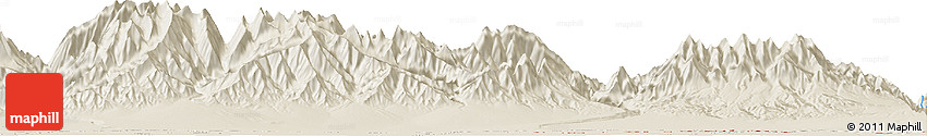 Shaded Relief Horizon Map of the Area around 44° 19' 14" N, 84° 13' 29" E