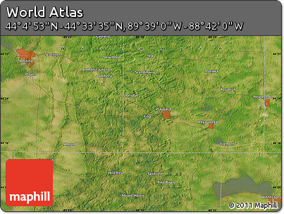 Satellite Map of the Area around 44° 19' 14" N, 89° 10' 30" W