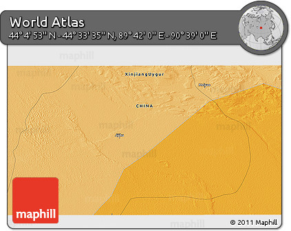 Political 3D Map of the Area around 44° 19' 14" N, 90° 10' 30" E
