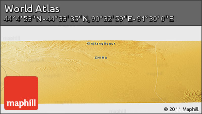 Physical Panoramic Map of the Area around 44° 19' 14" N, 91° 1' 30" E