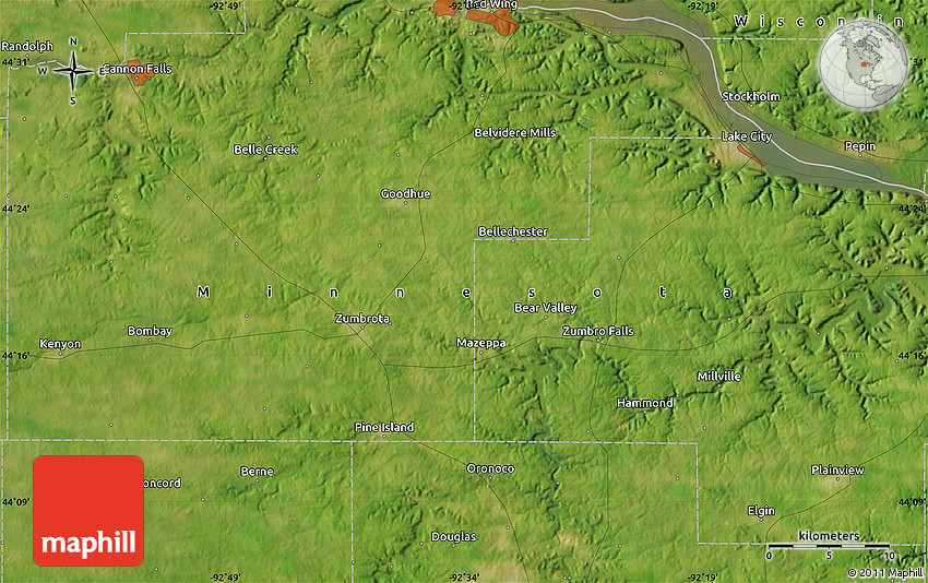 Satellite Map of Pine Island