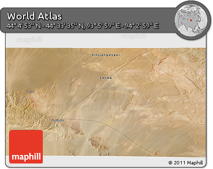 Satellite 3D Map of the Area around 44° 19' 14" N, 93° 34' 29" E