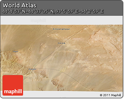Satellite 3D Map of the Area around 44° 19' 14" N, 93° 34' 29" E