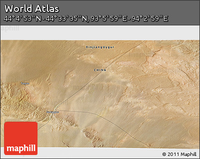 Satellite 3D Map of the Area around 44° 19' 14" N, 93° 34' 29" E