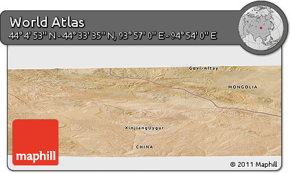 Satellite Panoramic Map of the Area around 44° 19' 14" N, 94° 25' 30" E