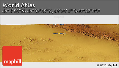 Physical Panoramic Map of the Area around 44° 19' 14" N, 96° 58' 29" E