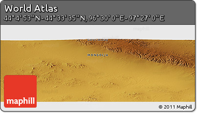 Physical Panoramic Map of the Area around 44° 19' 14" N, 96° 58' 29" E