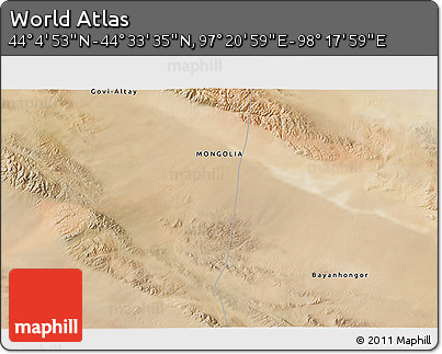 Satellite 3D Map of the Area around 44° 19' 14" N, 97° 49' 29" E