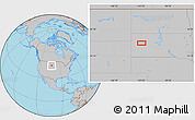 Gray Location Map of the area around 44° 44' 51" N, 102° 46' 30" W