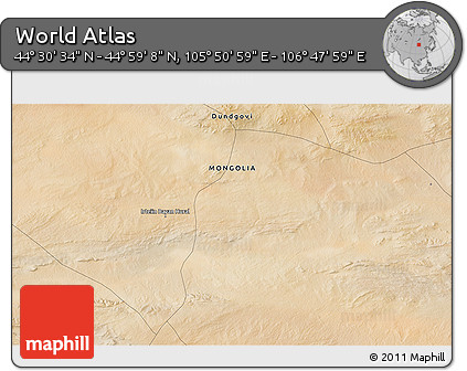 Satellite 3D Map of the Area around 44° 44' 51" N, 106° 19' 29" E