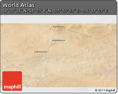 Satellite 3D Map of the Area around 44° 44' 51" N, 106° 19' 29" E