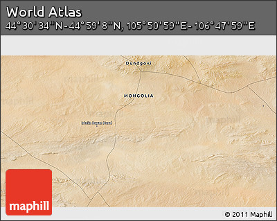 Satellite 3D Map of the Area around 44° 44' 51" N, 106° 19' 29" E