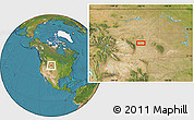Satellite Location Map of the area around 44° 44' 51" N, 106° 10' 30" W