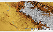 Physical 3D Map of the area around 44° 44' 51" N, 107° 52' 30" W