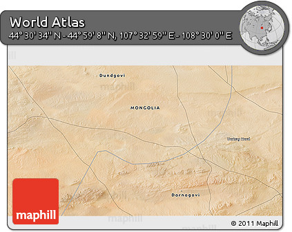 Satellite 3D Map of the Area around 44° 44' 51" N, 108° 1' 30" E