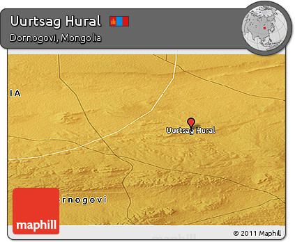 Physical Panoramic Map of Uurtsag Hural