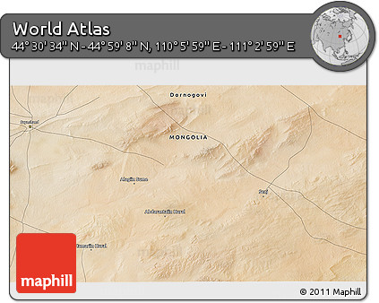 Satellite 3D Map of the Area around 44° 44' 51" N, 110° 34' 29" E