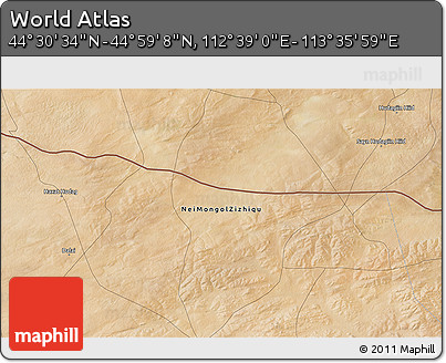 Satellite 3D Map of the Area around 44° 44' 51" N, 113° 7' 30" E