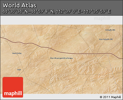 Satellite 3D Map of the Area around 44° 44' 51" N, 113° 7' 30" E