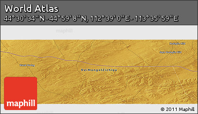 Physical Panoramic Map of the Area around 44° 44' 51" N, 113° 7' 30" E