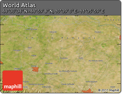 Satellite Map of the Area around 44° 44' 51" N, 11° 7' 30" E