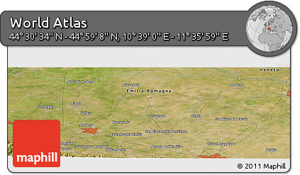 Satellite Panoramic Map of the Area around 44° 44' 51" N, 11° 7' 30" E