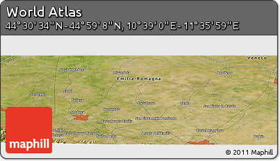 Satellite Panoramic Map of the Area around 44° 44' 51" N, 11° 7' 30" E